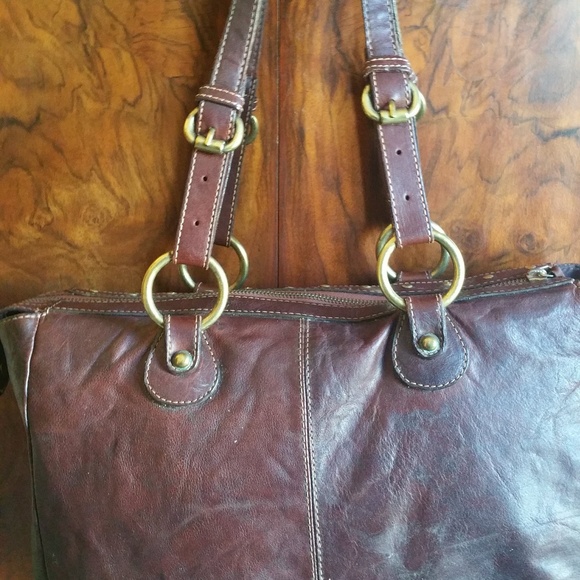 Mania Brown Leather Tote - Picture 3 of 9